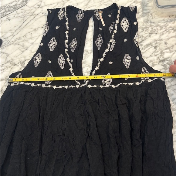 Free People Black and White Embroidered Blouse - Picture 5 of 6